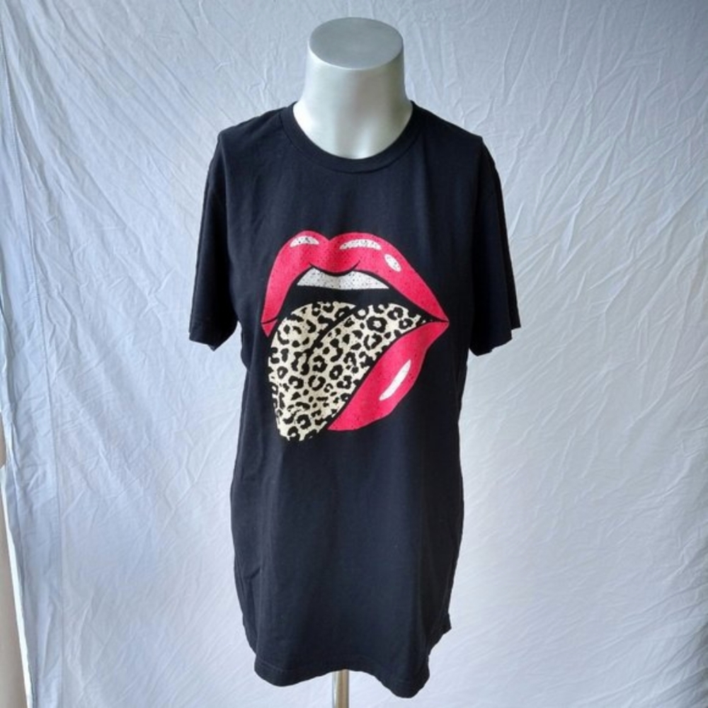 Rolling Stones Leopard Print Logo Tee